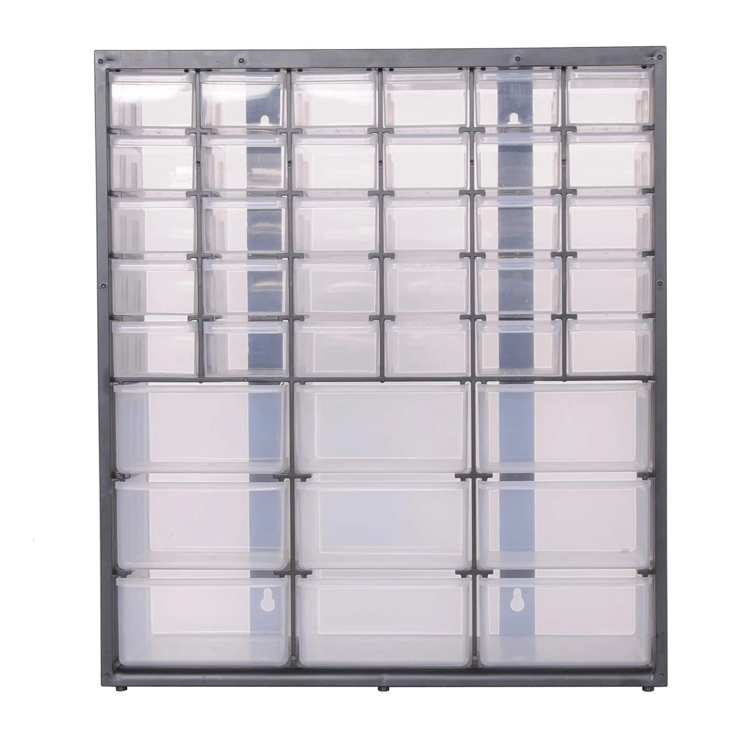 Storage Bin System With 39 Mixed Size Drawers For Organizing Small Parts