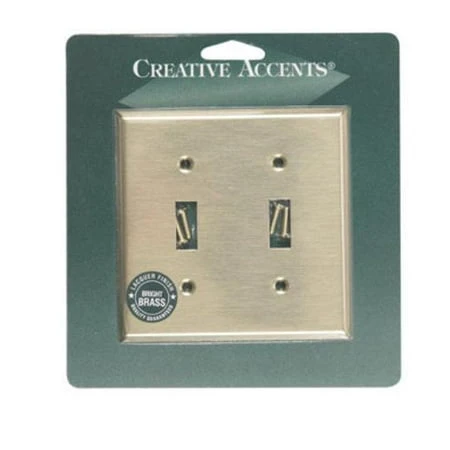 9bs102 Polished Brass Double Toggle Wall Plate