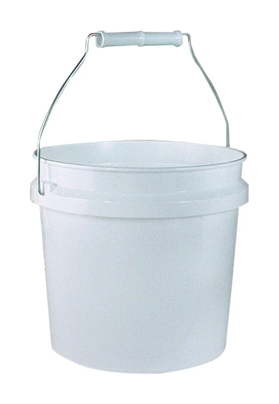 White Plastic Pail, 1 Gallon Capacity, Durable And Lightweight