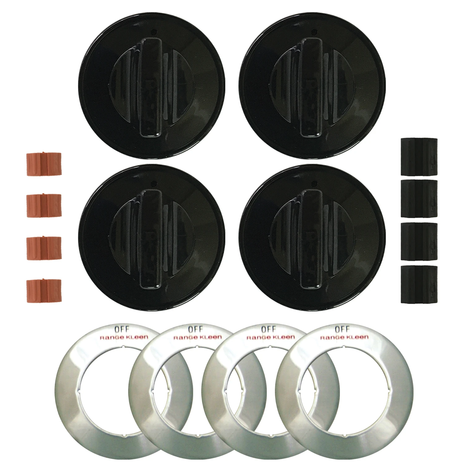 Universal Replacement Knob Kit For Gas Ranges, Black, 4-pk.