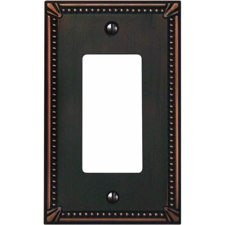 3017az Antique Bronze Gfi Wall Plate With Imperial Bead Design