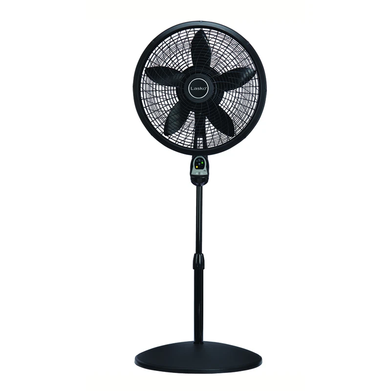 18 Inch Black Pedestal Fan With Adjustable Height And Remote Control