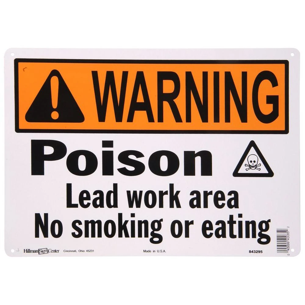 10 In. X 14 In. Aluminum Lead Poison Warning Sign - Model 843295