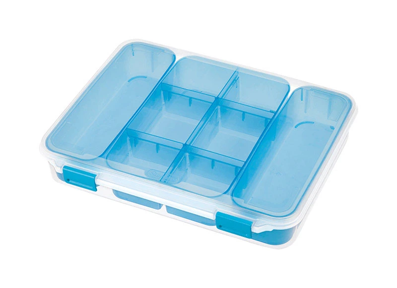 Clear And Turquoise Plastic Divider Case For Organizing Documents