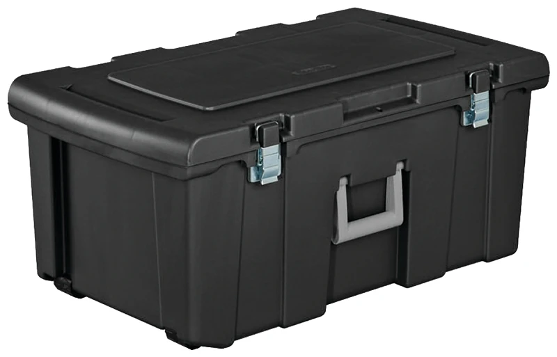 Wheeled Footlocker Storage Container With 92 Quart Capacity And Durable Construction