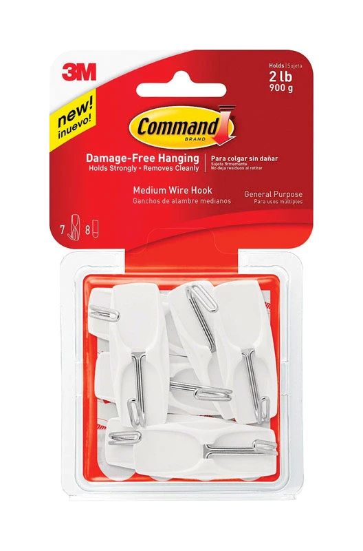 Command Toggle Hook, White, 7-pk.