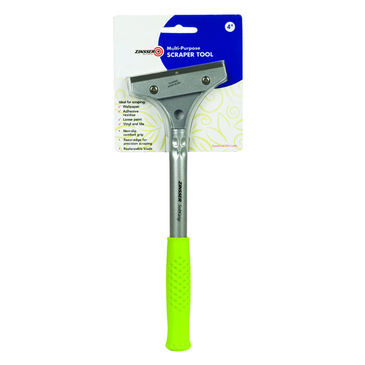 4-inch Multi-purpose Scraper With Durable Steel Blade For Paint, Adhesive, And Residue Removal