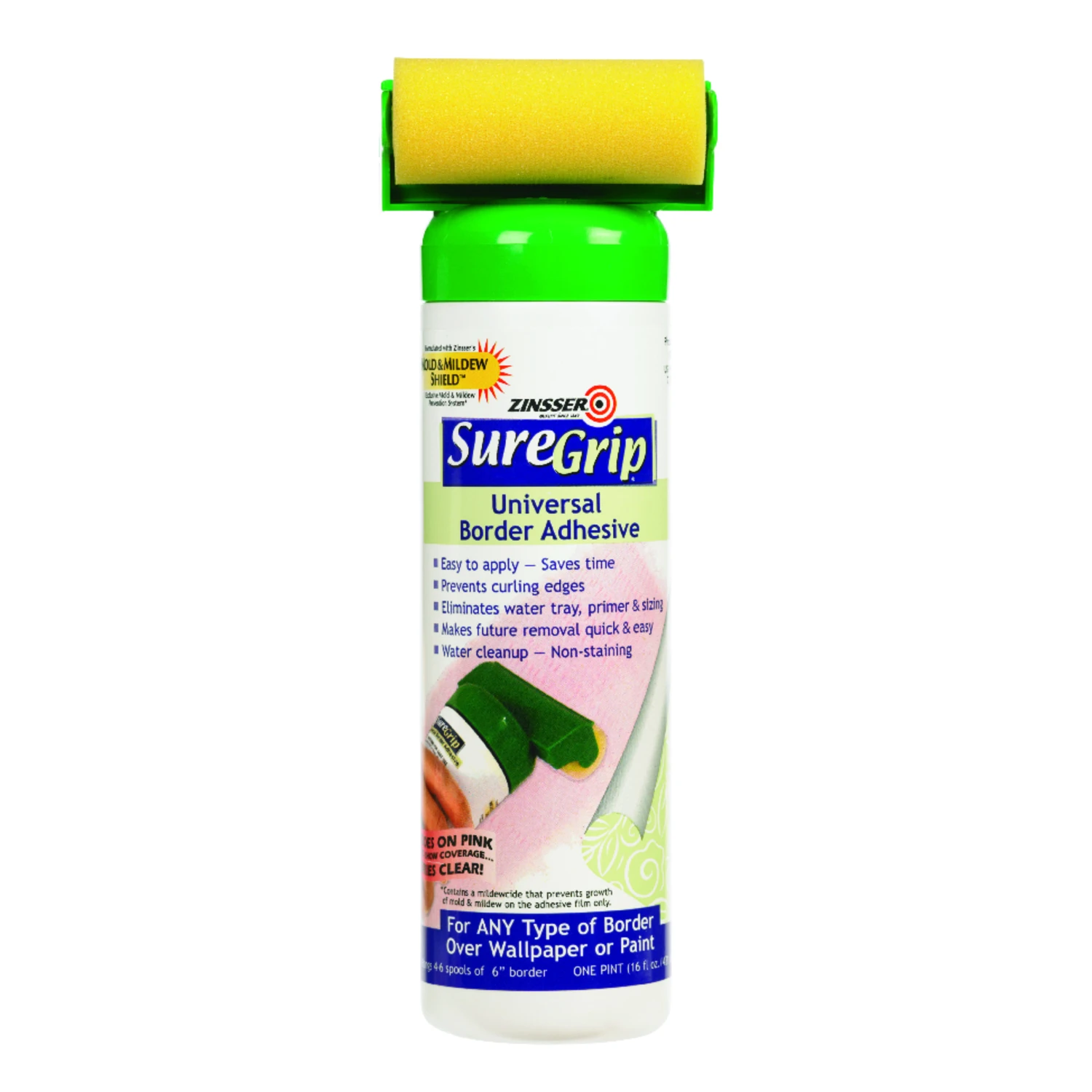 Suregrip Universal Border Adhesive, 16 Ounce Bottle, Strong Hold For Wall Borders