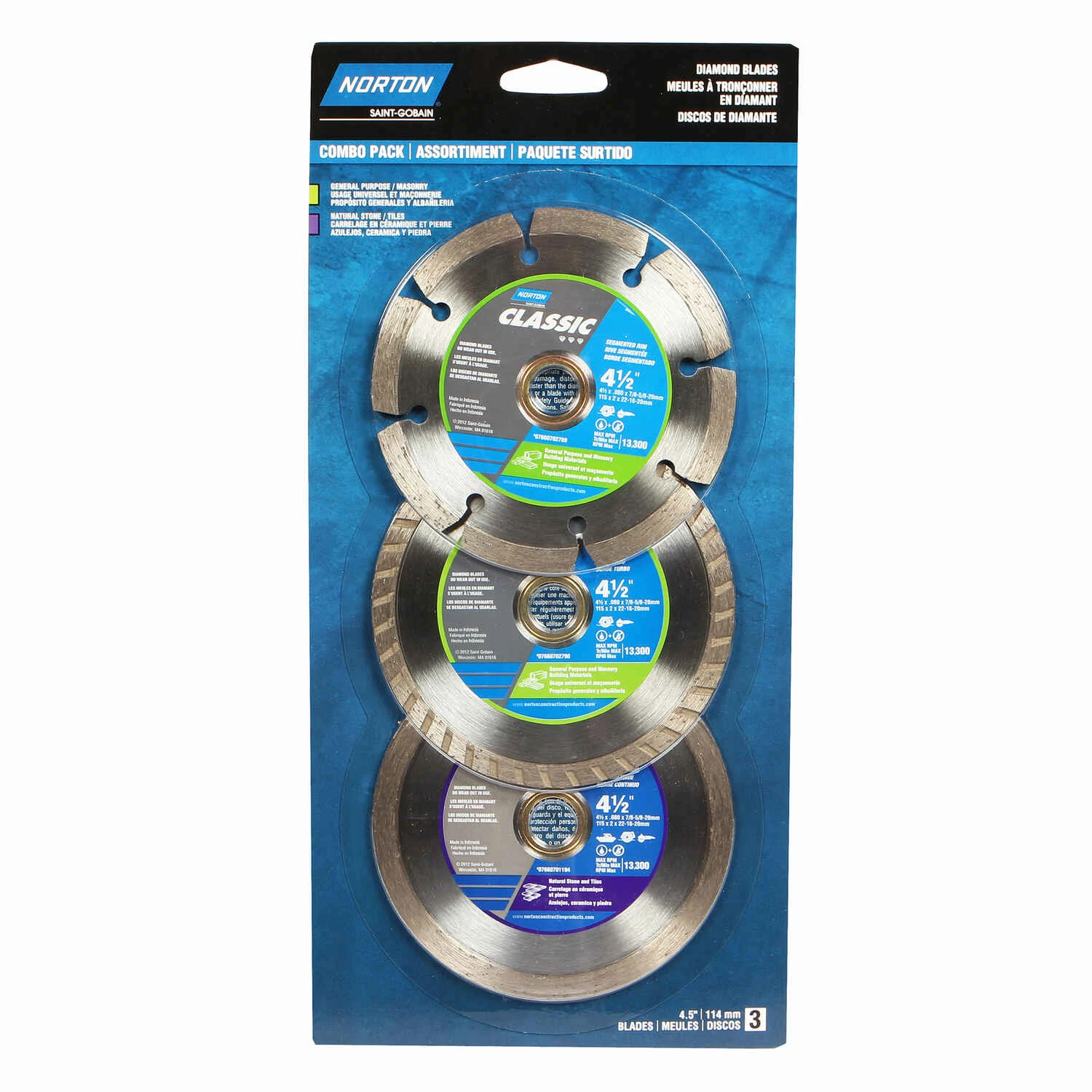 3-pack 4-1/2-in Wet/dry Continuous Diamond Circular Saw Blade Set