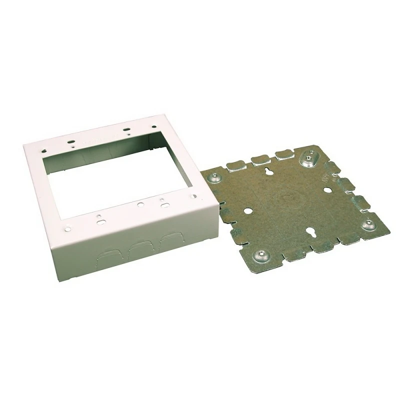 2-gang White Metal Electrical Outlet Box With 1 And 3 Eighth Inch Depth