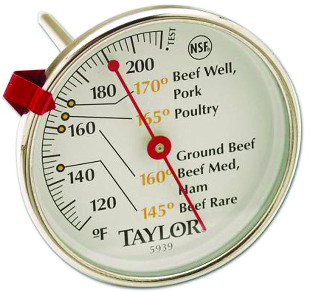 Dial Meat Thermometer Stainless Steel 5.5 Inch Probe Temperature Gauge