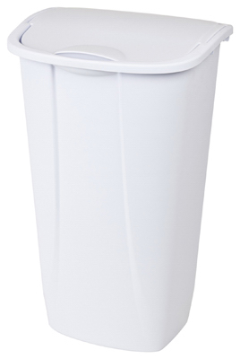 Lifttop Wastebasket, White, 11.3 Gallons