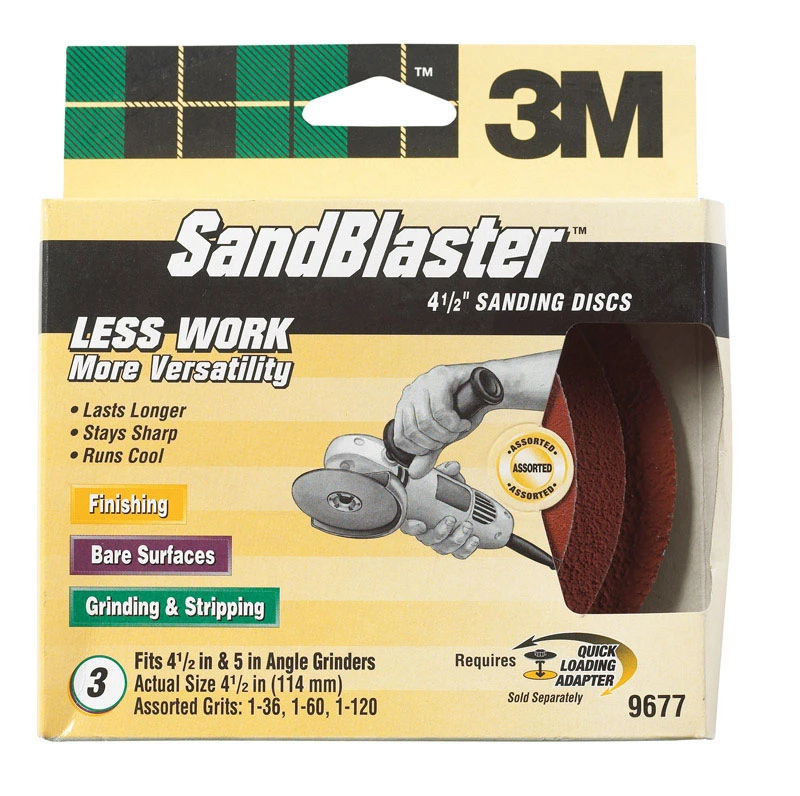 Sandblaster 4.5 In. Bolt-on Ceramic Blend Sanding Disc 3 Pk