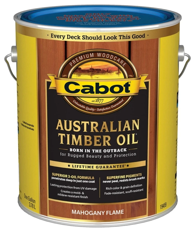 Australian Timber Oil Wood Finish, Mahogany Flame Color, 1 Gallon Container