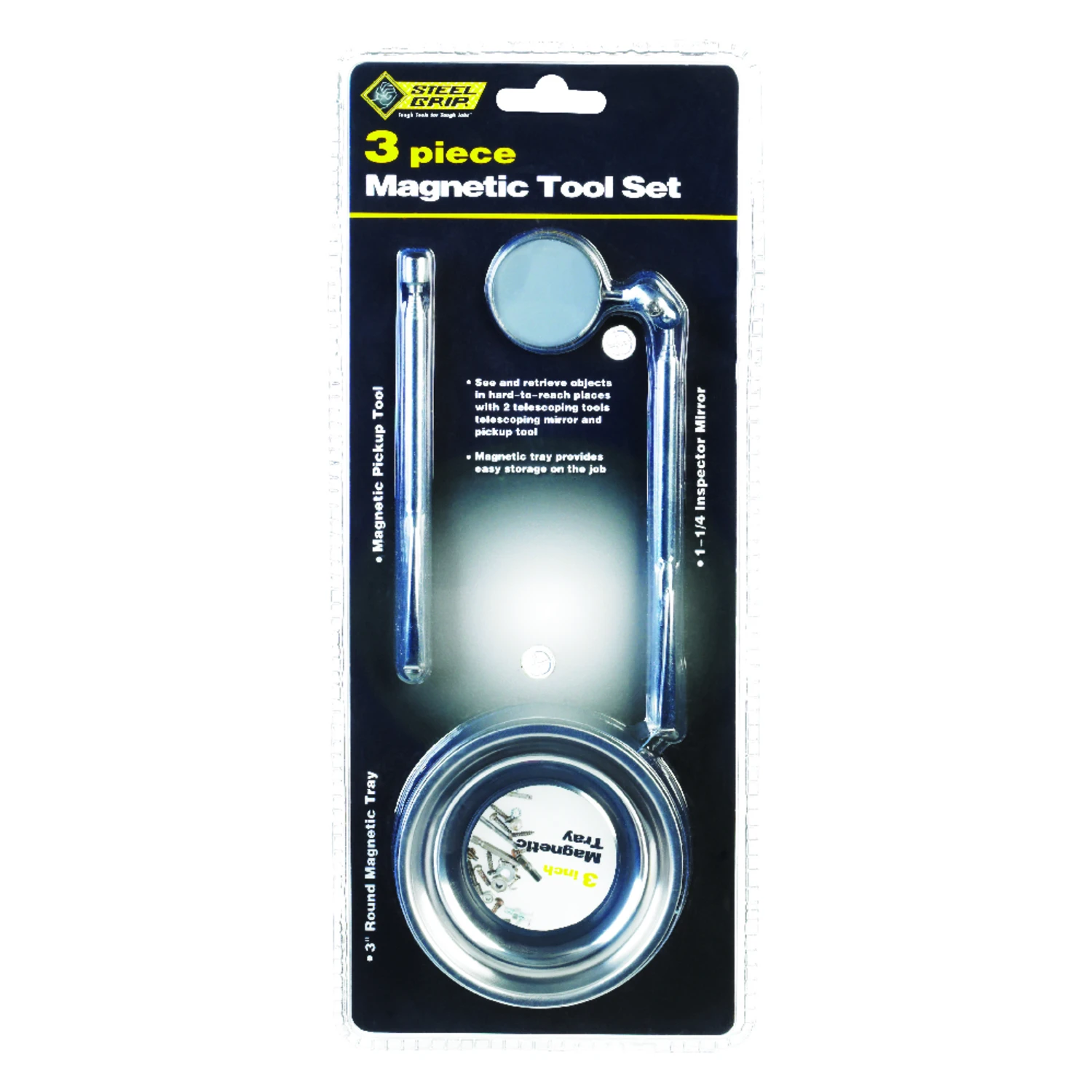 Silver Magnetic Tool Set 3 Piece With 1 Lb. Pull Capacity