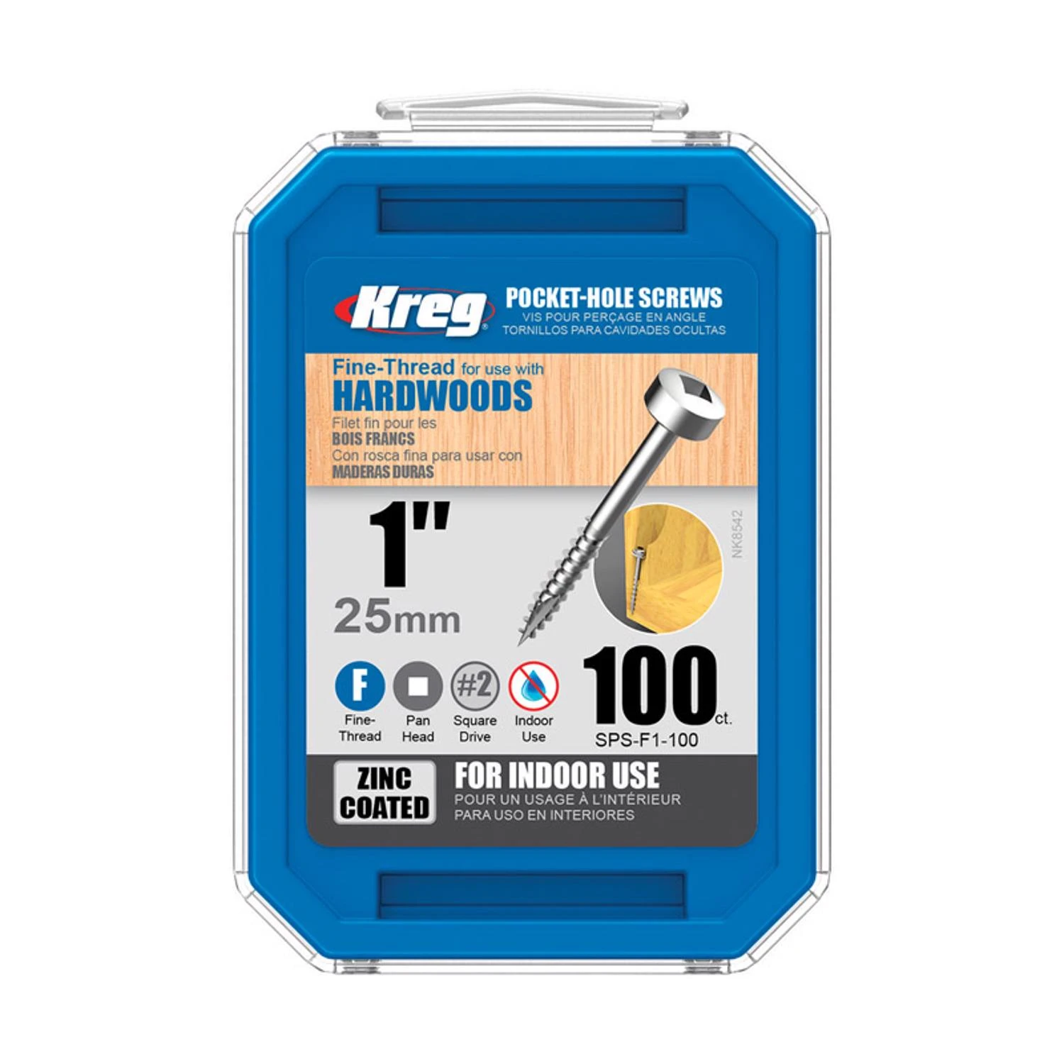 Pocket Hole Screws, Self-drilling, Pan Head, #7 Fine X 1-in., 100-ct.