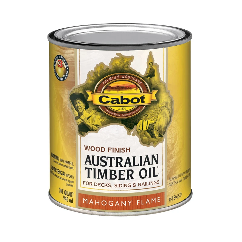 Australian Timber Oil Wood Stain And Finish, Mahogany Flame, One Quart