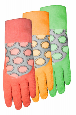 Ez Grip Work Gloves, Rubber Coated, Women's Large