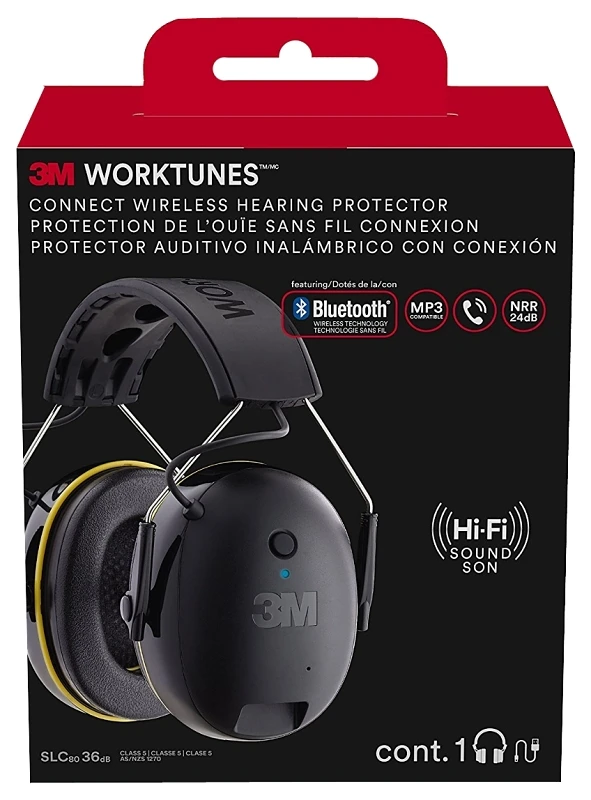 Work Tunes Hearing Protector Earmuff With Bluetooth Connectivity, 24 Decibel Noise Reduction Rating