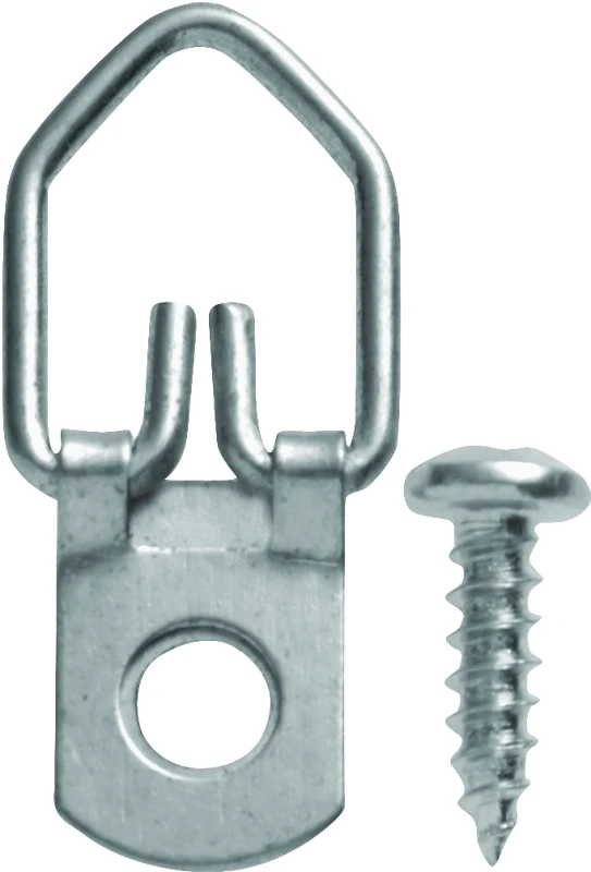 Ring Picture Hanger, Zinc Plated, 1-hole, Narrow D, 3-pk.