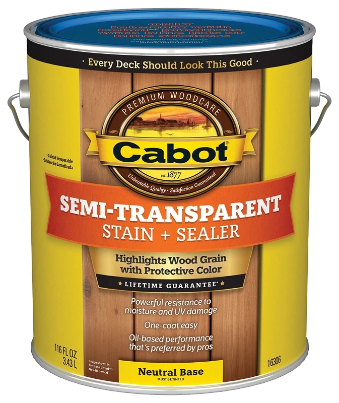 Deck And Siding Semi-transparent Stain Neutral Base 1 Gallon