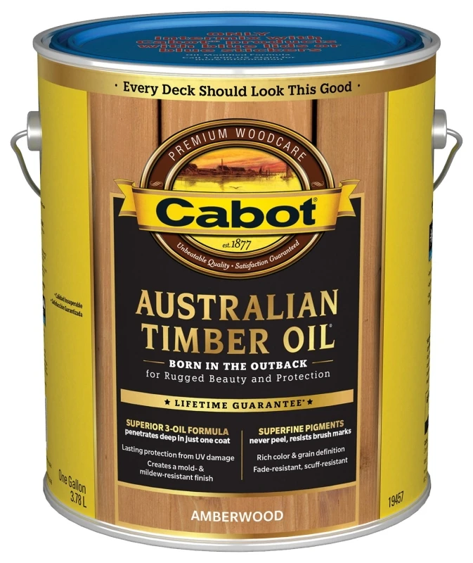 Australian Timber Oil Wood Stain Finish Amberwood Color Gallon Container
