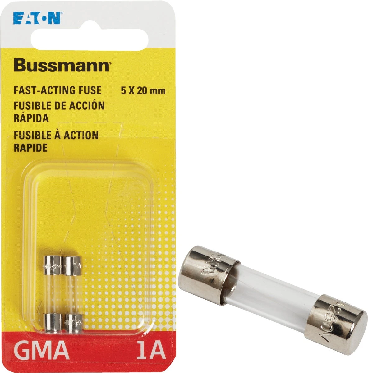 2 Pk 1a Gma Glass Fuse, 2-pk.