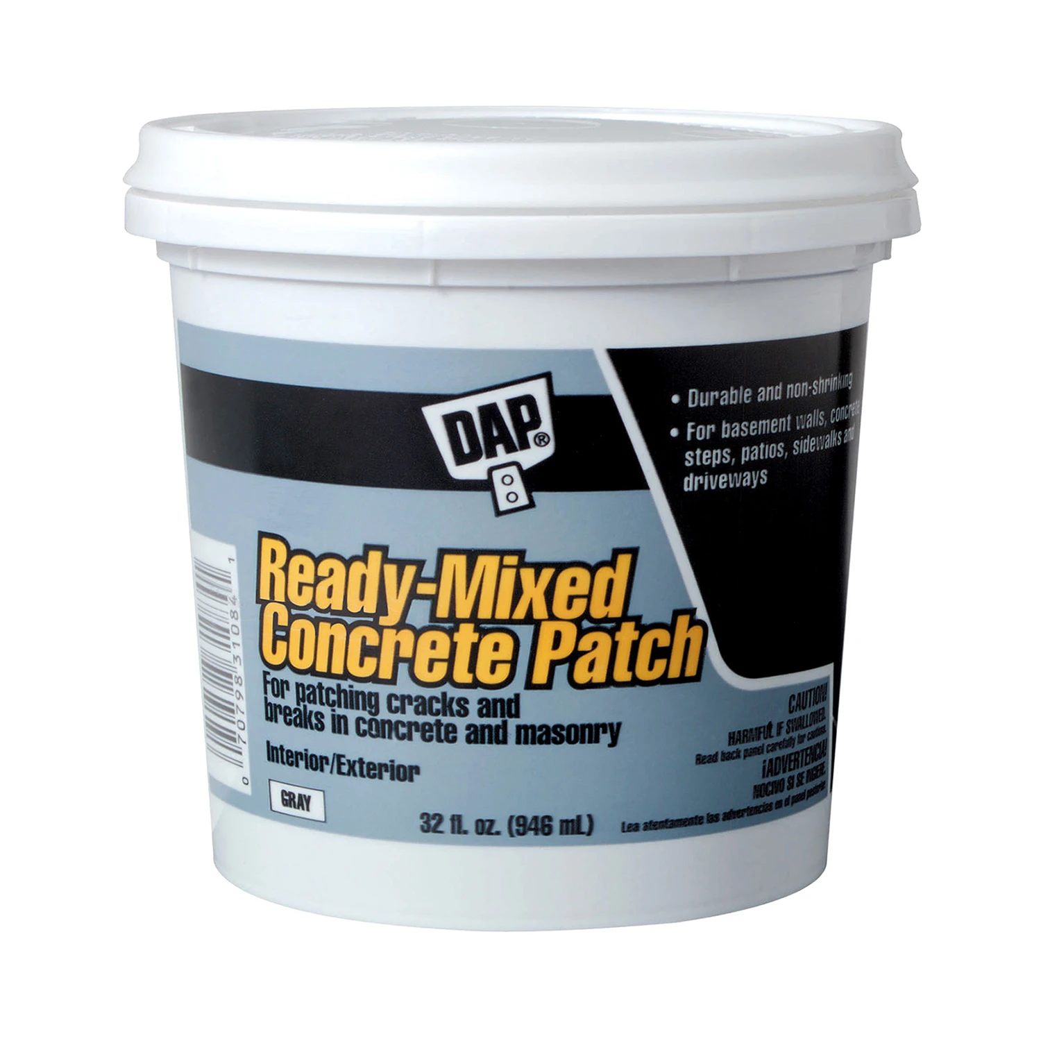 Concrete And Mortar Patch, 1 Quart Container, Ready-to-use Repair Compound