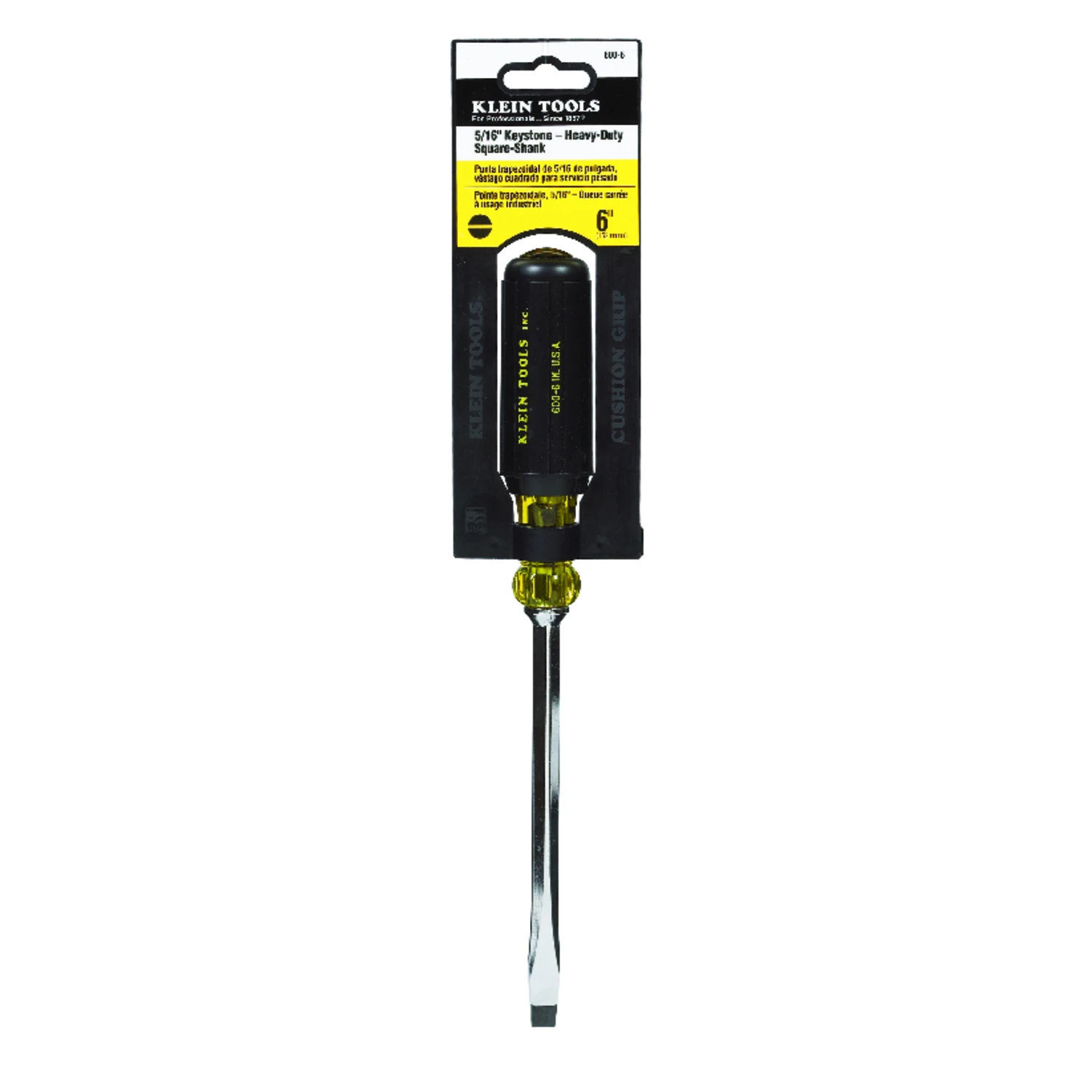 5/16 Inch By 6 Inch Cushion Grip Screwdriver With Keystone Tip