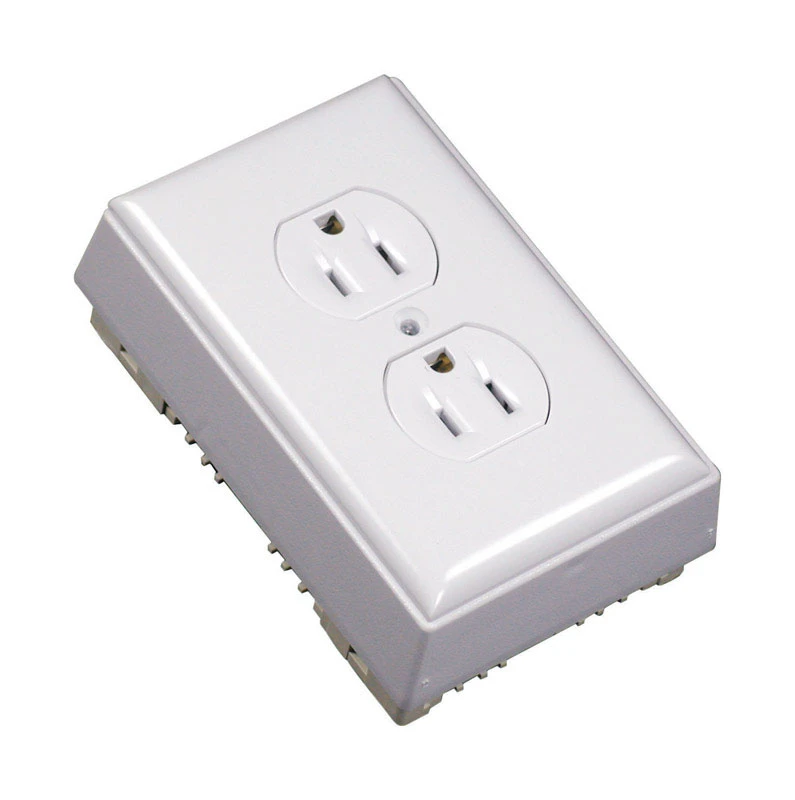 White 1-gang Non-metallic Electrical Outlet Installation Kit