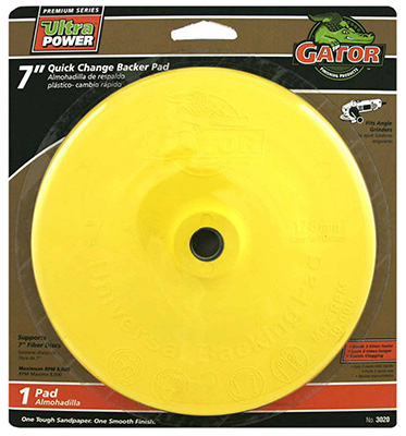 Quick Change 7 In. Angle Grinder Backing Pad Model 3020