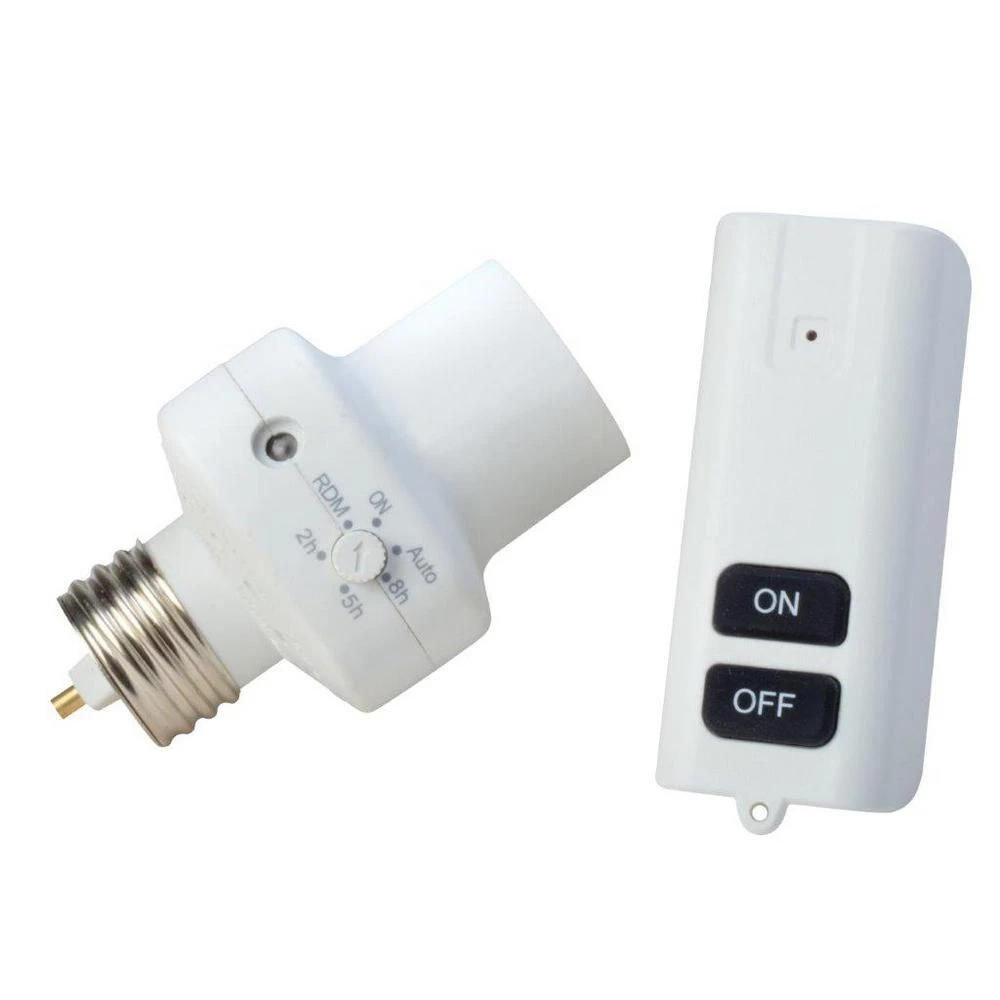 Indoor Light Control Socket With Timed Photocell And Remote Control