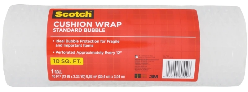 Cushion Wrap, 12 Inch By 10 Foot Roll For Protective Packaging