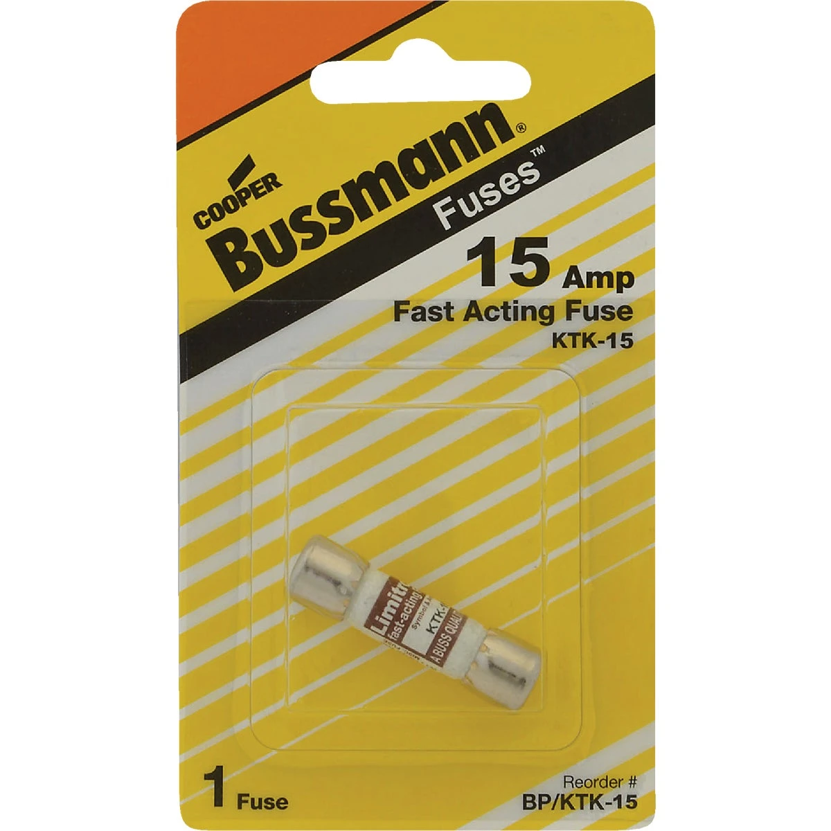 15 Amp Ktk Fast Acting Fuse For Electrical Protection