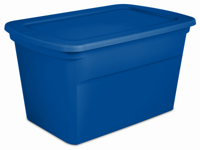 Blue Marine Storage Tote, 30 Gallons Capacity, Durable Plastic Construction