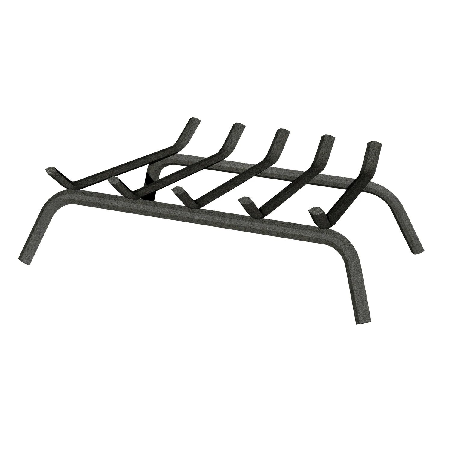 Black Wrought Iron Fireplace Grate, 23 Inch Width, Durable Heavy Duty Construction