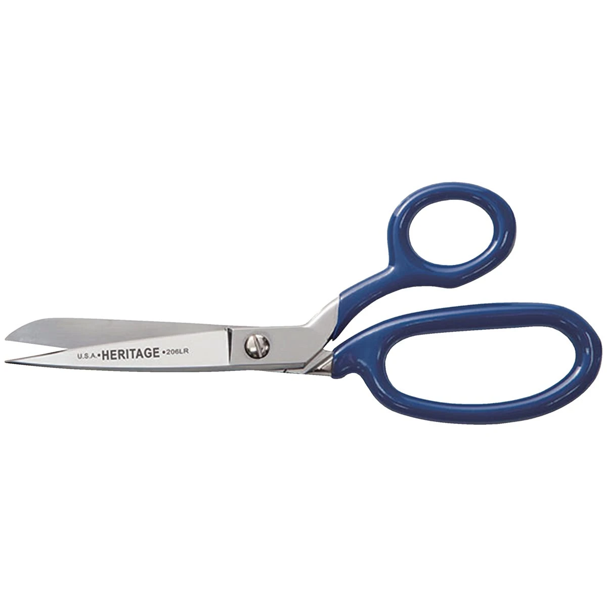 Seven Inch Bent Scissors With Soft Touch Handle And Chrome Finish