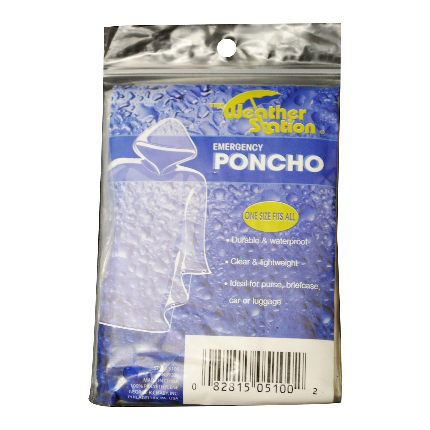 Emergency Poncho Waterproof Disposable Raincoat One Size Fits All