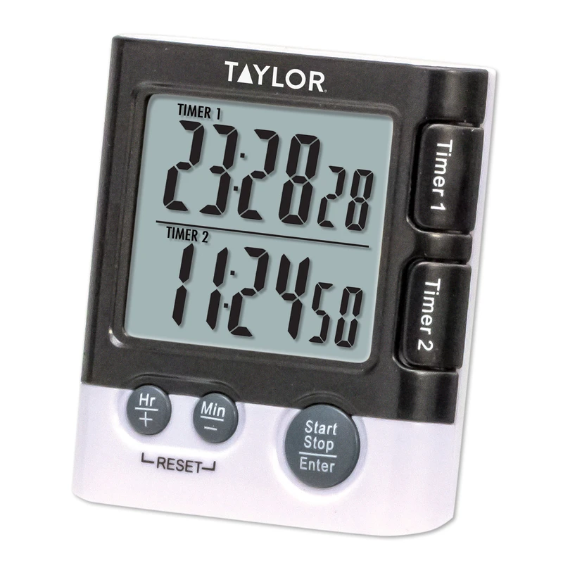 Digital Timer And Clock With Dual-event Function, Powered By One Aaa Battery