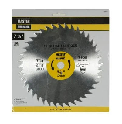 7.25 Inch Steel Circular Saw Blade, 40 Tooth Combo And Rip Cut