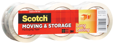 Moving Packaging Tape, 1.88 In. X 54.6 Yd., 3-pk.