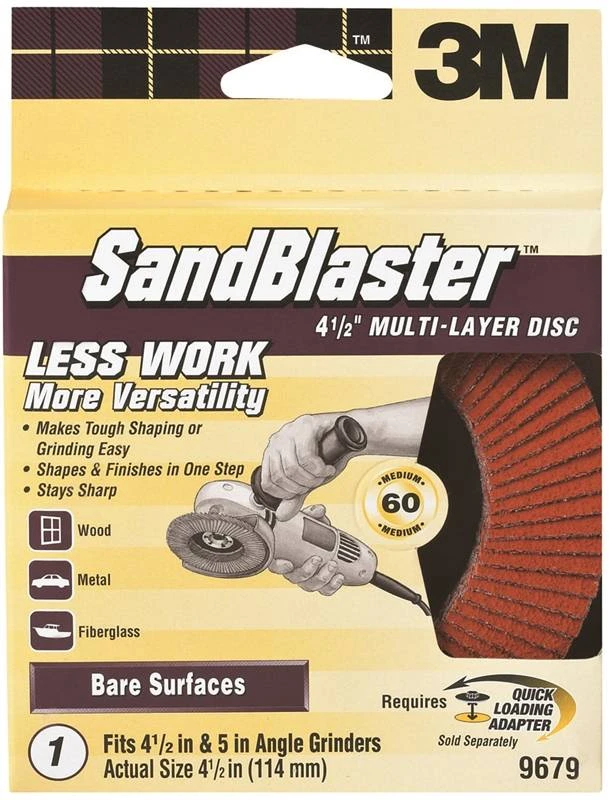 Sandblaster 4.5 Inch 60 Grit Right Angle Grinder Sanding Disc