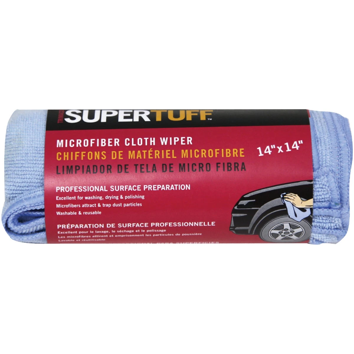 Supertuff 14 In. Square Microfiber Cleaning Cloth (3-pack)