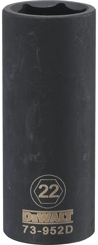 Metric Deep Impact Socket 22 Millimeter 6-point Black Oxide Finish 1/2 Inch Drive