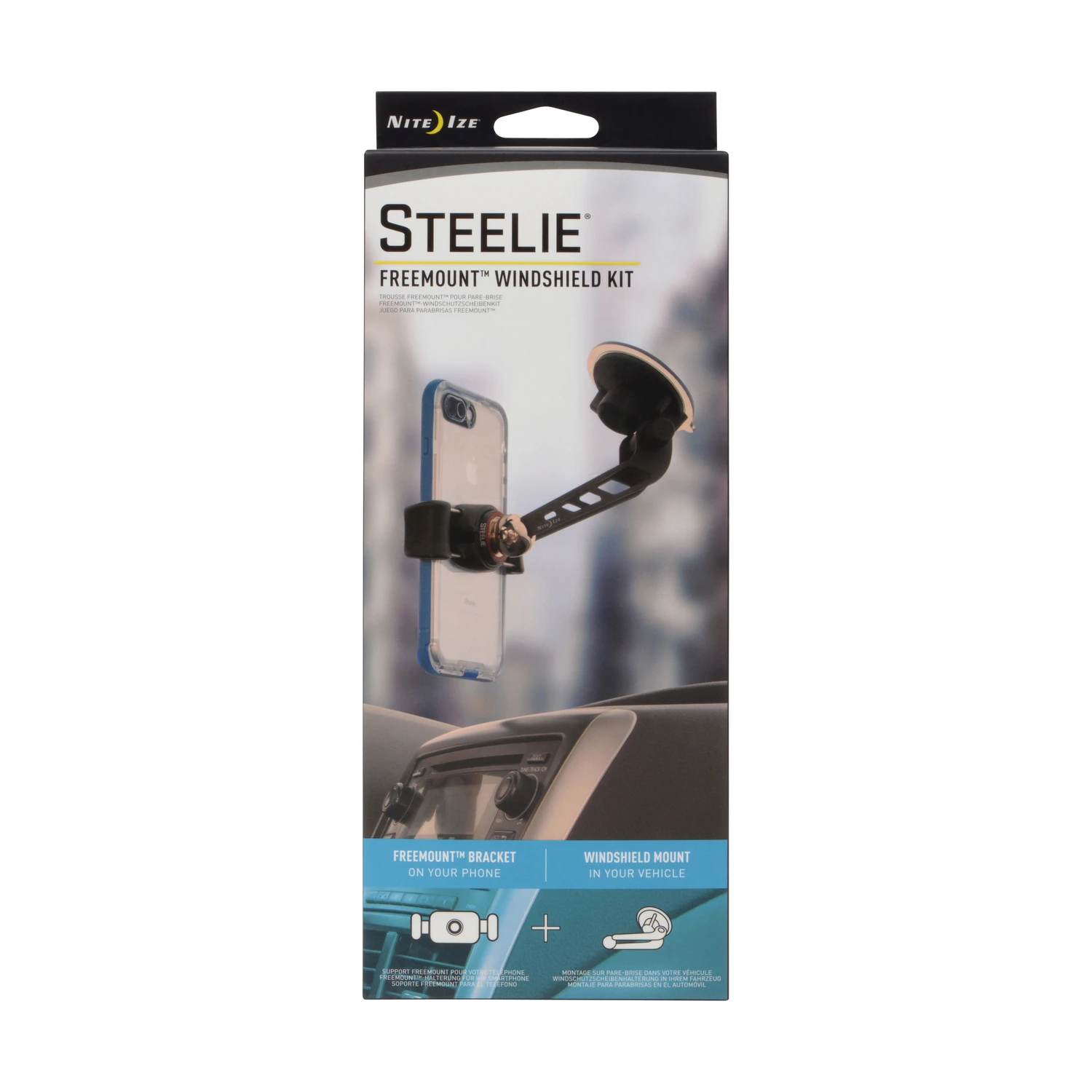 Steelie Black/silver Windshield Cell Phone Mount For All Mobile Devices