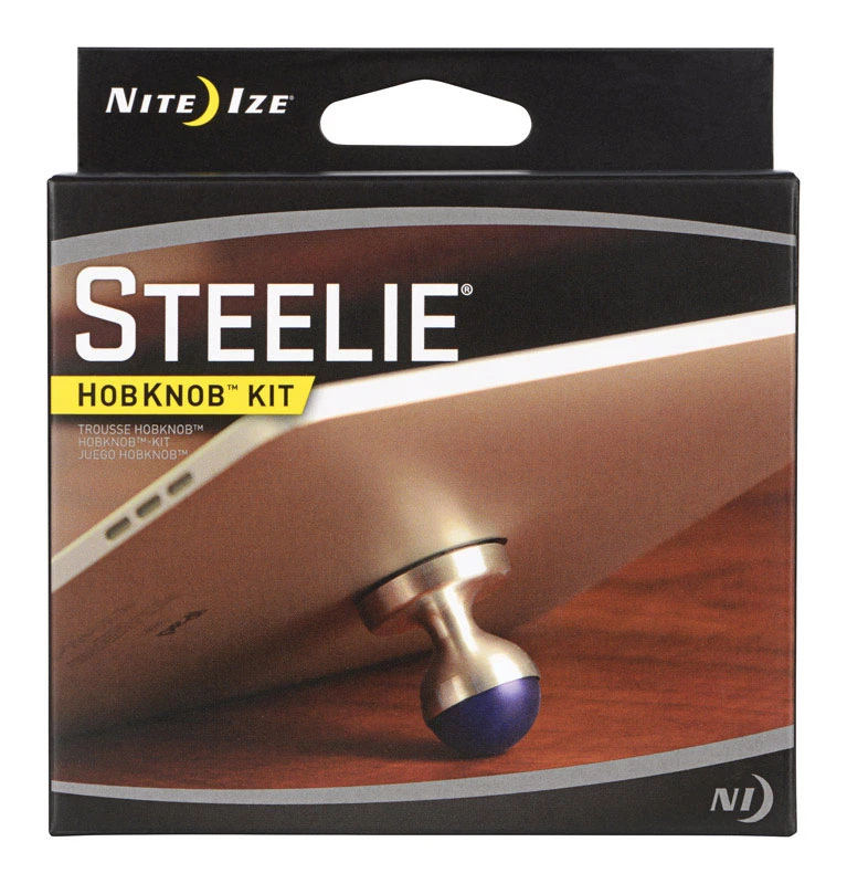 Steelie Hobknob Black/silver Universal Cell Phone Holder And Stand Kit