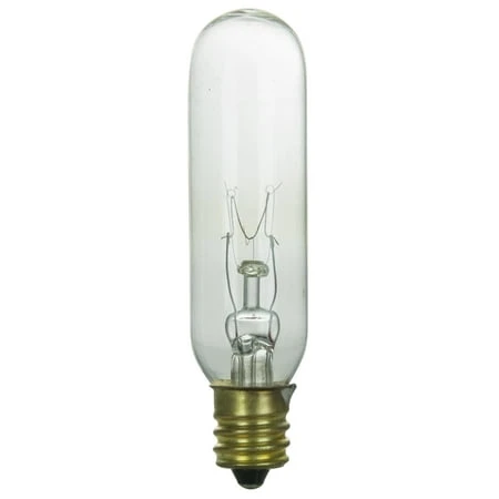 25 Watt T6 Tubular Light Bulb With Candelabra Base - Clear Finish