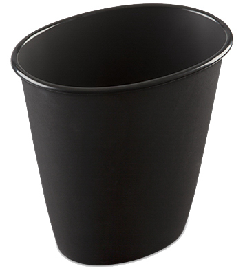 Oval Vanity Wastebasket In Black, 1.5 Gallon Capacity
