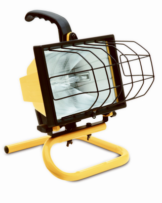 Portable 500-watt Halogen Work Light With Durable Housing For Construction And Outdoor Use