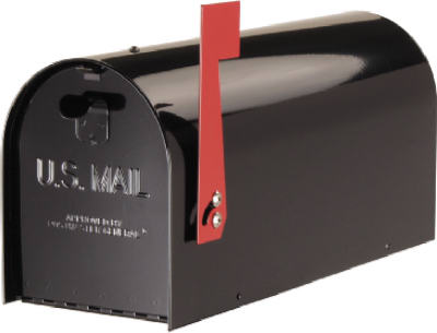 Tuff Body Post Mailbox, Black Steel, 9.25 X 7.25 X 19.75 Inches